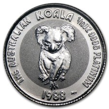 1988 P Australian Koala 1/10oz Platinum Pt$15 LOW MINTAGE AUSSIE PLATINUM 3300.00 per troy oz