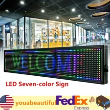 Scrolling LED Sign 7 Color Barber Salon Bar Mall LED Sign Ads Message Board NEW