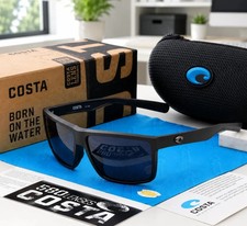 Costa Del Mar Men's Rinconcito Matte Black /Gray Mirror Polarized Sunglasses 580