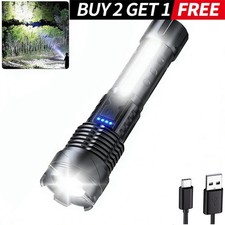 990000000 Lumen Super Bright LED Flashlight Rechargeable Tactical LED Work Light