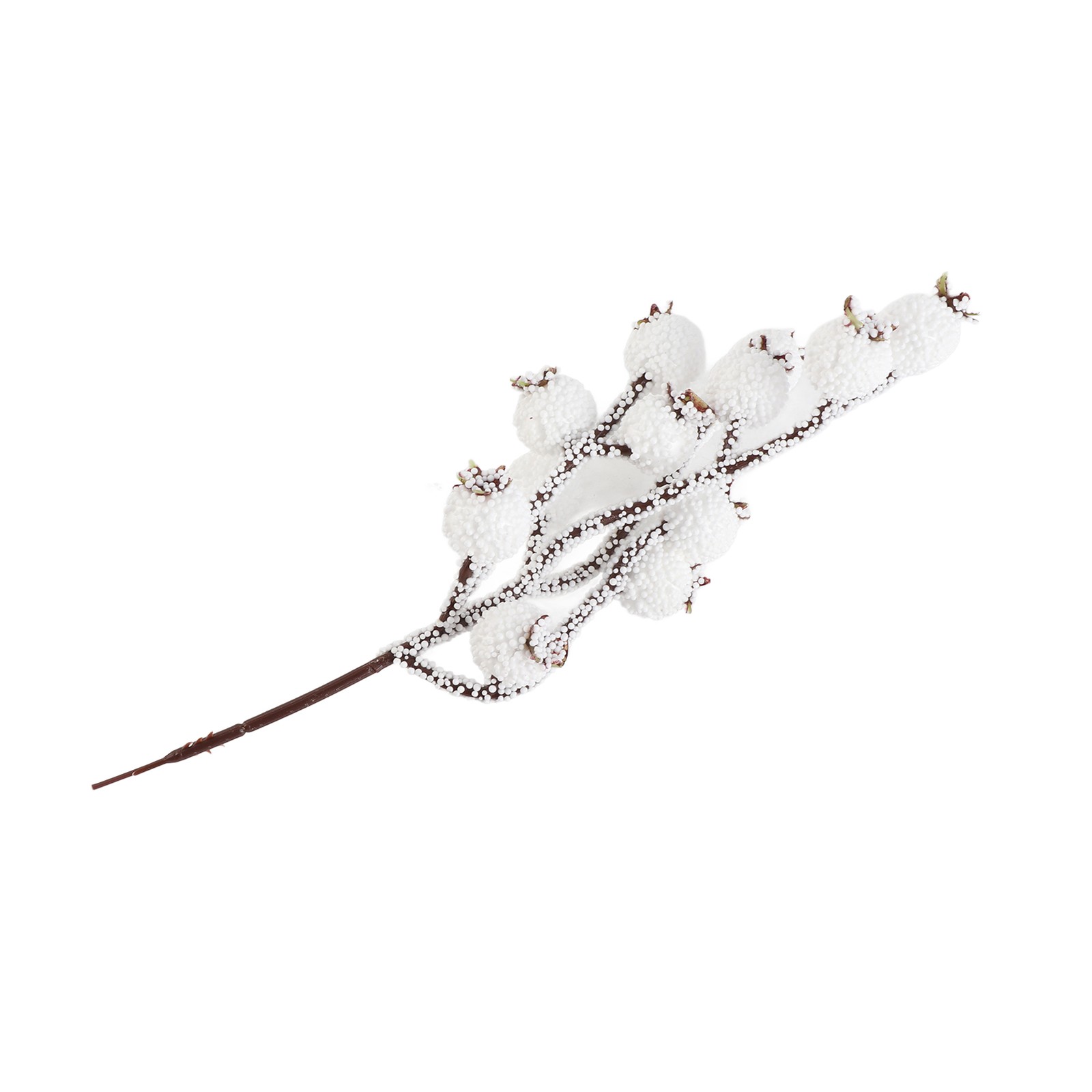 Artificial Berries Stems White Foam Simulation Xmas Berry Branches For Xmas Tree