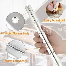 2x Piano Hinges Replacement 304 Stainless Steel Continuous Hinges with Screws-