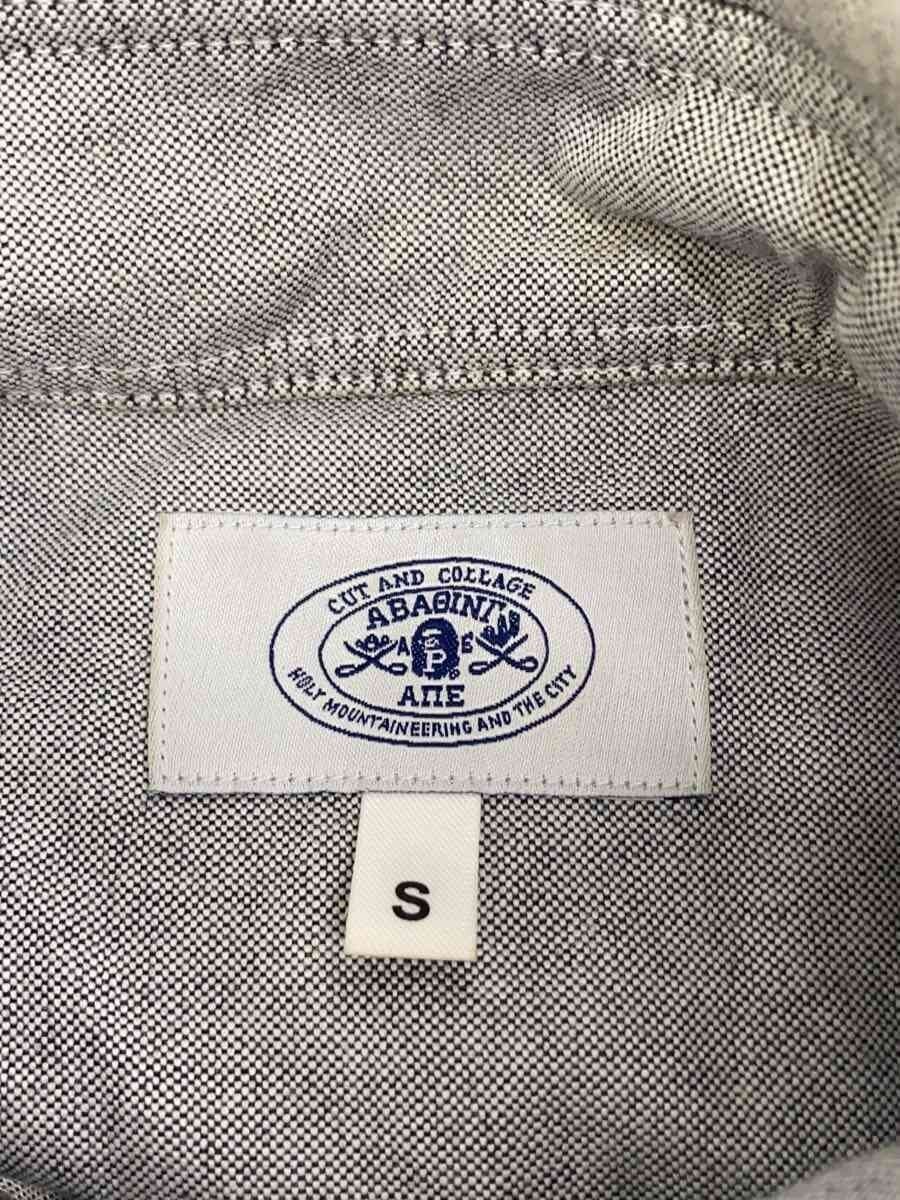 A BATHING APE Long Sleeve Shirt, Size S, Cotton, Gray, 001SHE801002X thumbnail 3