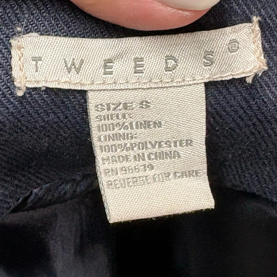 Blazer Vintage Tweeds Lino, Doble Pecho, Mangas 3/4, Forrado, Mujer Talla S Foto 3 de 4