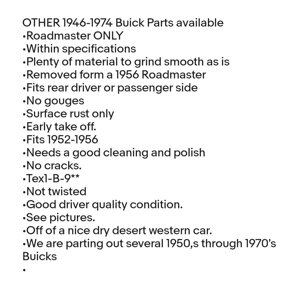 Buick 1952-1956 tambor de freno trasero solo Roadmaster GM lado del conductor 1953 1954 1955 Foto 2 de 4