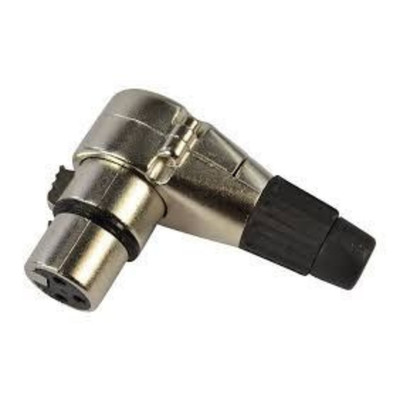 Right Angle XLR Female Connector   3 Pin Balanced Audio Microphone Adapter