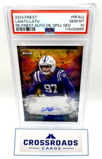 2024 Topps Rookie Finest Auto #RFA-LL Laiatu Latu Oil Spill Ref 4/10 PSA 10 Gem