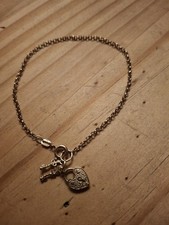 Vintage Hallmarked 9ct Gold  7.5" Heart Lock&keys 2.8 gms Bracelet 