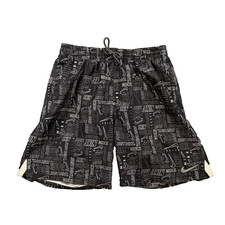 Nike Swim Shorts Mens L Large Black Logo Mash Up 8 Inch Volley Beach Trunks