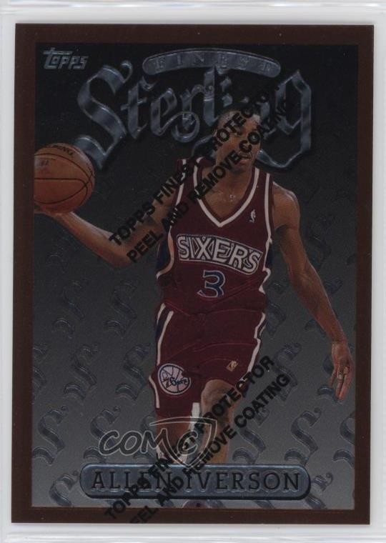 1996-97 Topps Finest Common Bronze Allen Iverson #240 Rookie RC HOF 0m56
