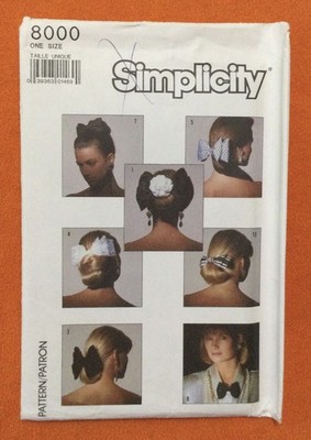 VINTAGE SIMPLICITY PATTERN 8000 - HAIR ACCESSORIES-BOWS & ROSETTES- UNCUT