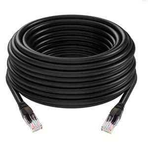 Câble Ethernet RJ45 Cat6 Noir – Réseau LAN Gigabit 1000Mbps – 0.5m à 50m HQ