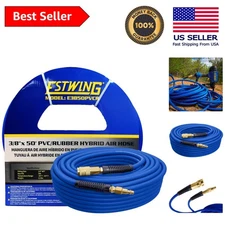 E3850PVCR 3/8" x 50' PVC/Rubber Hybrid Air Hose - 300 PSI with Brass Fittings