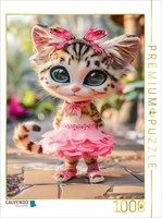Calvendo Puzzle Enchanting Cat In A Pink Skirt | 1000 Pieces, Finished Size 25.2