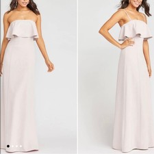 show me your mumu monaco ruffle gown show me the ring stretch crepe xx-small