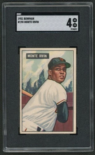 1951 Bowman #198 Monte Irvin  xxx New York Giants   SGC 4