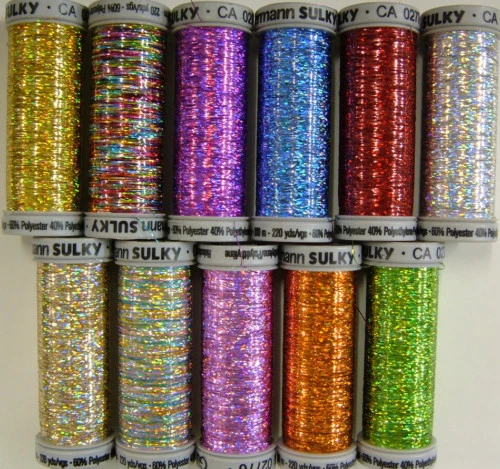 Gutermann Sulky Holoshimmer Thread 200m spool - for embroidery, fly tying