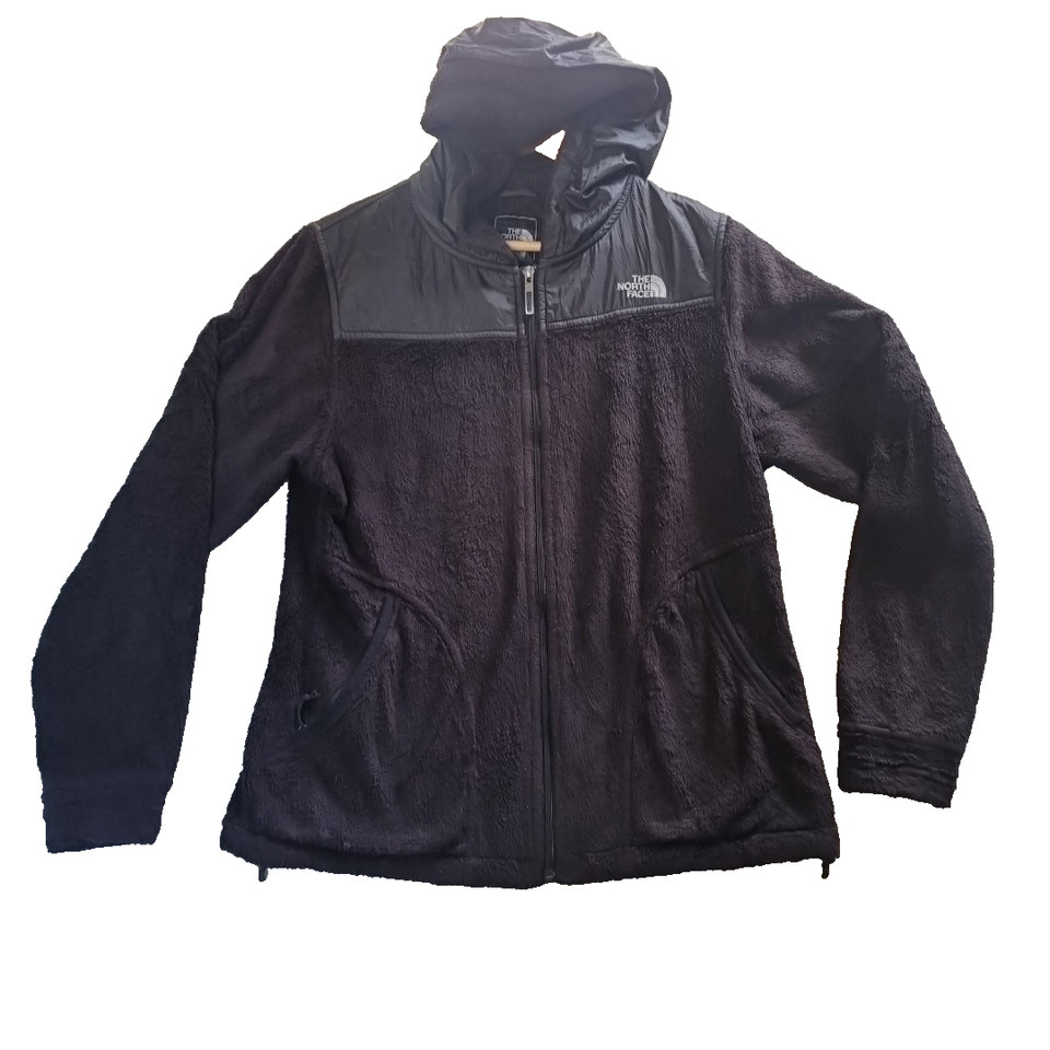 The North Face Black Full Zip Hooded Fleece Womens Jacket Medium