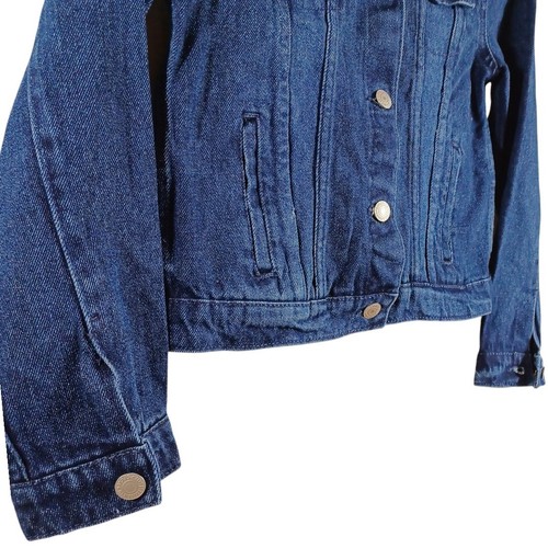 Girls Levi's Dark Blue Casual Trucker Jean Jacket Sz L Denim Western Pockets - Picture 4 of 7