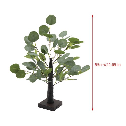 Lighted Tabletop Eucalyptus Tree Artificial Greenery Bonsai Tree Light - Picture 5 of 7