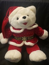 Dan Dee Snowflake Teddy Christmas Boy Plush Bear in Red Velvet 2000 vintage