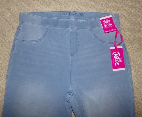 NWT GIRLS JUSTICE WIDE LEG FRENCH TERRY SOFT STRETCHY JEANS SZ 22 PLUS - Picture 3 of 5