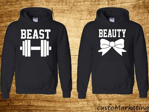 Sudadera con capucha para parejas - Bella y Bestia - Sudaderas perfectas para parejas - La Bella y la Bestia - Imagen 5 de 7