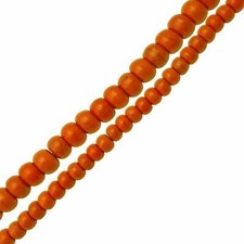 Dark Orange Howlite Turquoise Smooth Rondelle Beads Size 2x4mm 4x6mm 15.5"Strand