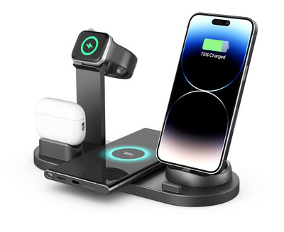 7in1 Qi Wireless Charger SCHNELL Ladestation Kabellos Handys Wireless Charger