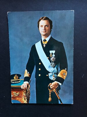 Vintage 1976 Postkarte HM König von Schweden König Carl Gustaf XVI
