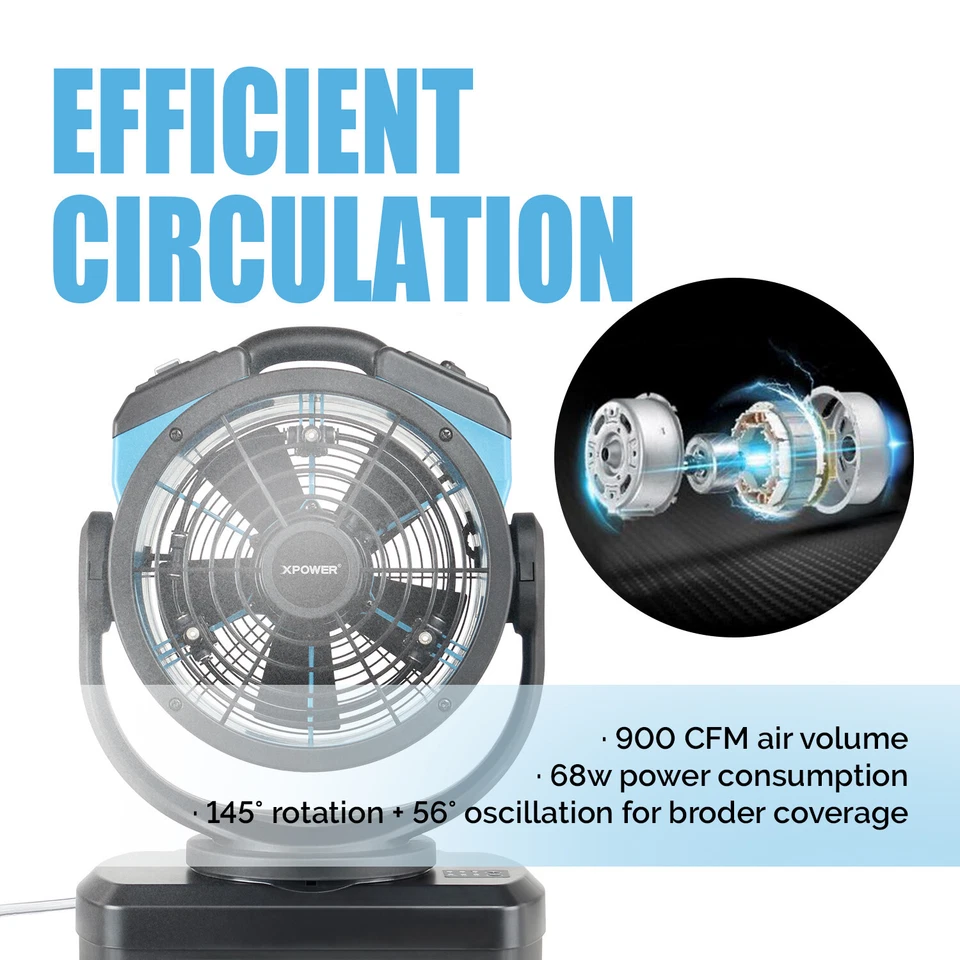 XPOWER FM-68W Leistungsstark Bodenventilator Vielseitig einsetzbar Windmaschine - Bild 2 von 4