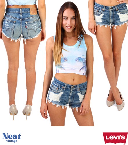 levi ripped high waisted shorts