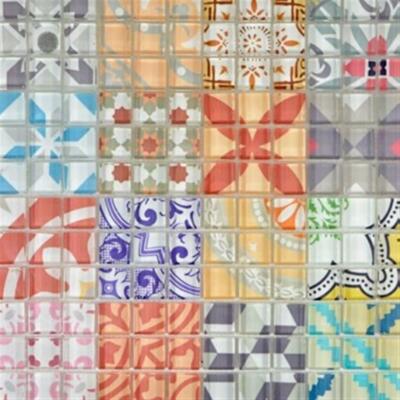 Glasmosaik Retro Bunt Küche Wand Fliesenspiegel WB88-Retro-31 | 1 Matte