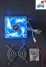 NEW Enermax Twister 80mm Blue LED w/ Light ON/OFF PC Case Cooling Fan + Grill