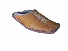 Slippers Men Casual Handmade Indian Slippers Slip On Flip Flops Brown US 12