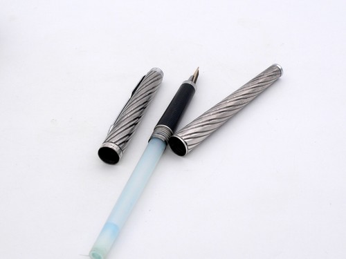 ANTIKER FÜLLER - FOUNTAIN PEN PARKER 180 GEDREHT VERSILBERT 18K Goldfeder - Bild 11 von 12