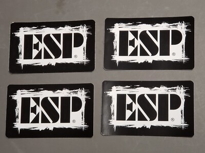 Lot of 4 ESP Guitars Vinyl Black & White Stickers 3'' x 5'' NEW