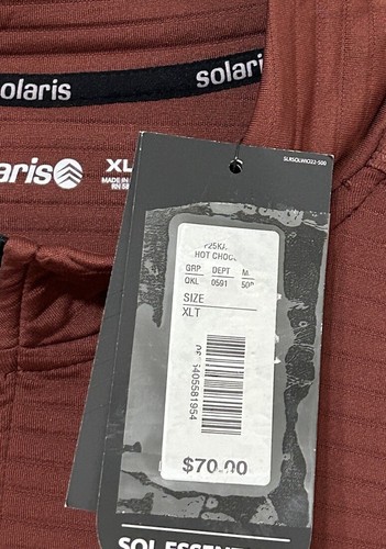 NWT Solaris Active size XLT brown long sleeve quarter zip shirt mens - Picture 5 of 5