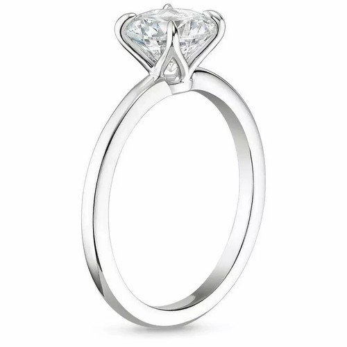 1ct Simulated Engagement Ring White Gold Plated Classic Solitaire - Picture 5 of 5