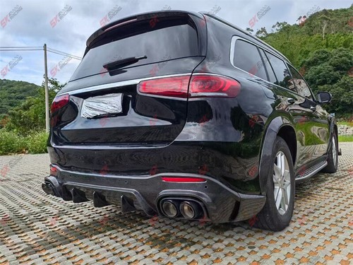 For Mercedes Benz GLS63 AMG 21-25 Carbon Fiber Front Rear Lip Cover Trim BodyKit - Picture 17 of 32