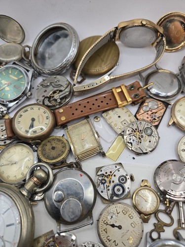 Vintage Watch Part Lot Cases Movements Elgin Waltham Omega Hamilton Longines N25 - Picture 5 of 12