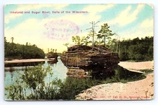 Postcard Inkstand and Sugar Bowl Dells of Wisconsin RIver Divided Back Unposted