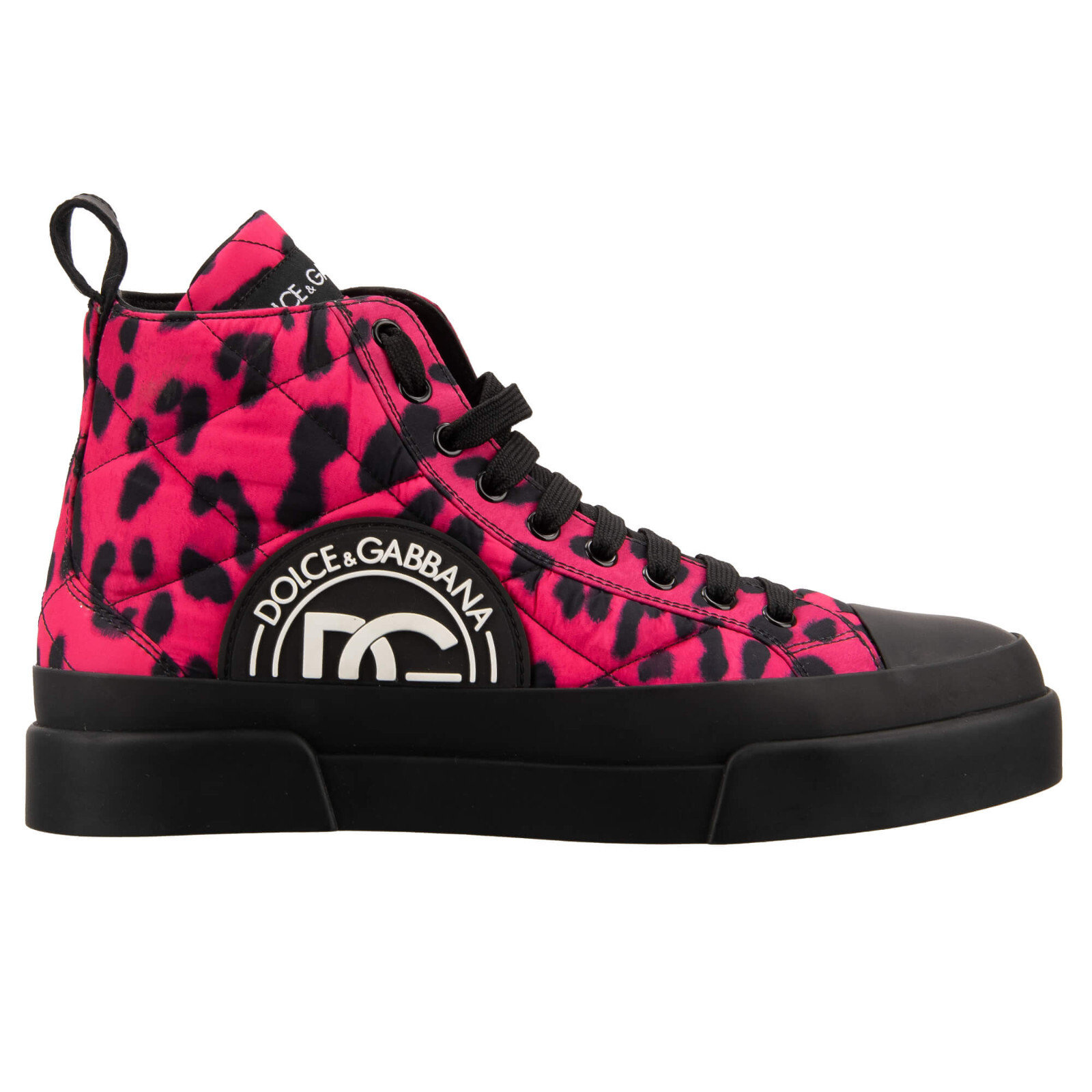 DOLCE & GABBANA DG Logo Stivali Alti Leopardati Rosa 13387