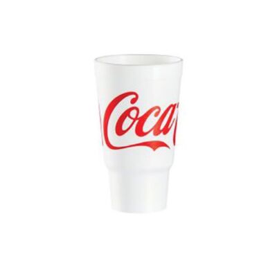Dart 32AJ20C, 32 Oz Pedestal Coca-Cola Stock Printed Foam Cup, 400 PCS