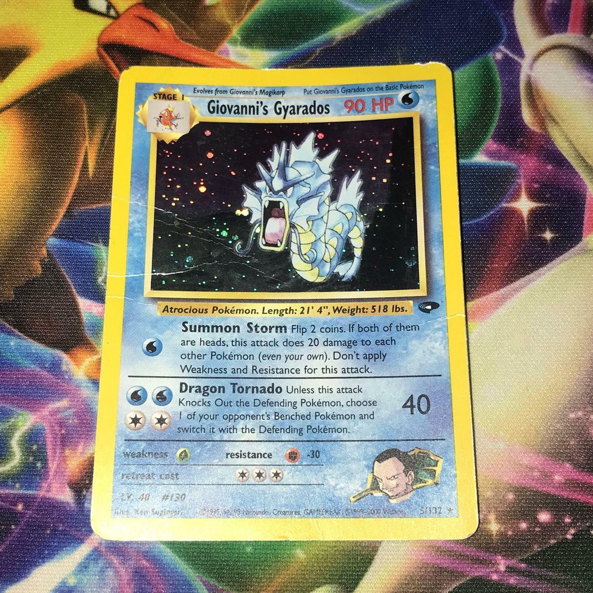 Giovanni's Gyarados ~ 5/132 ~ Holo ~ GYM CHALLENGE ~ DAMAGED