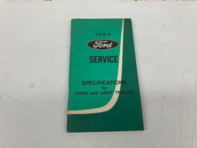 1964 Ford Car/Truck Service Specification Booklet | eBay