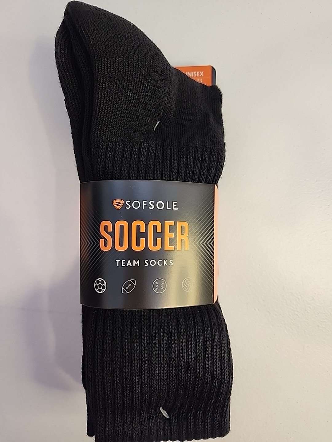 SAOLA Calzino nero Sof Sole da uomo calcio atletico prestazioni taglia L 8 12 5 2 paia
