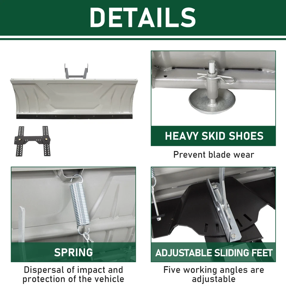 Kit quitanieves de acero ajustable de 48" para ATV UTV Polaris RZR 800 / 800 S 2008-2014 Foto 3 de 4