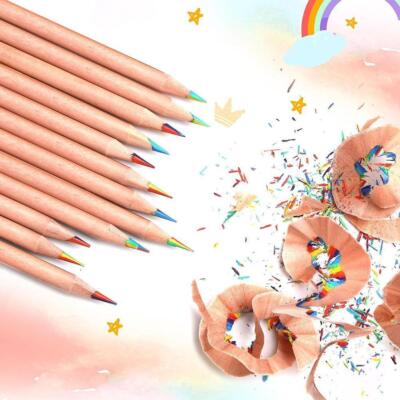 7 Color Rainbow Pencil Handbook DIY Painting Pencil Supplies Writing USNEW
