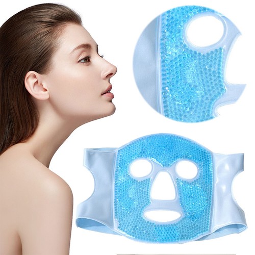 Cold Face Eye Mask Reusable Ice Face Mask for Dark Circles and Puffiness (Blue) - Picture 3 of 10